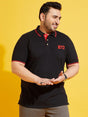 Men Plus Size Abell-Black-10 Solid Polo Tshirt - bigbanana