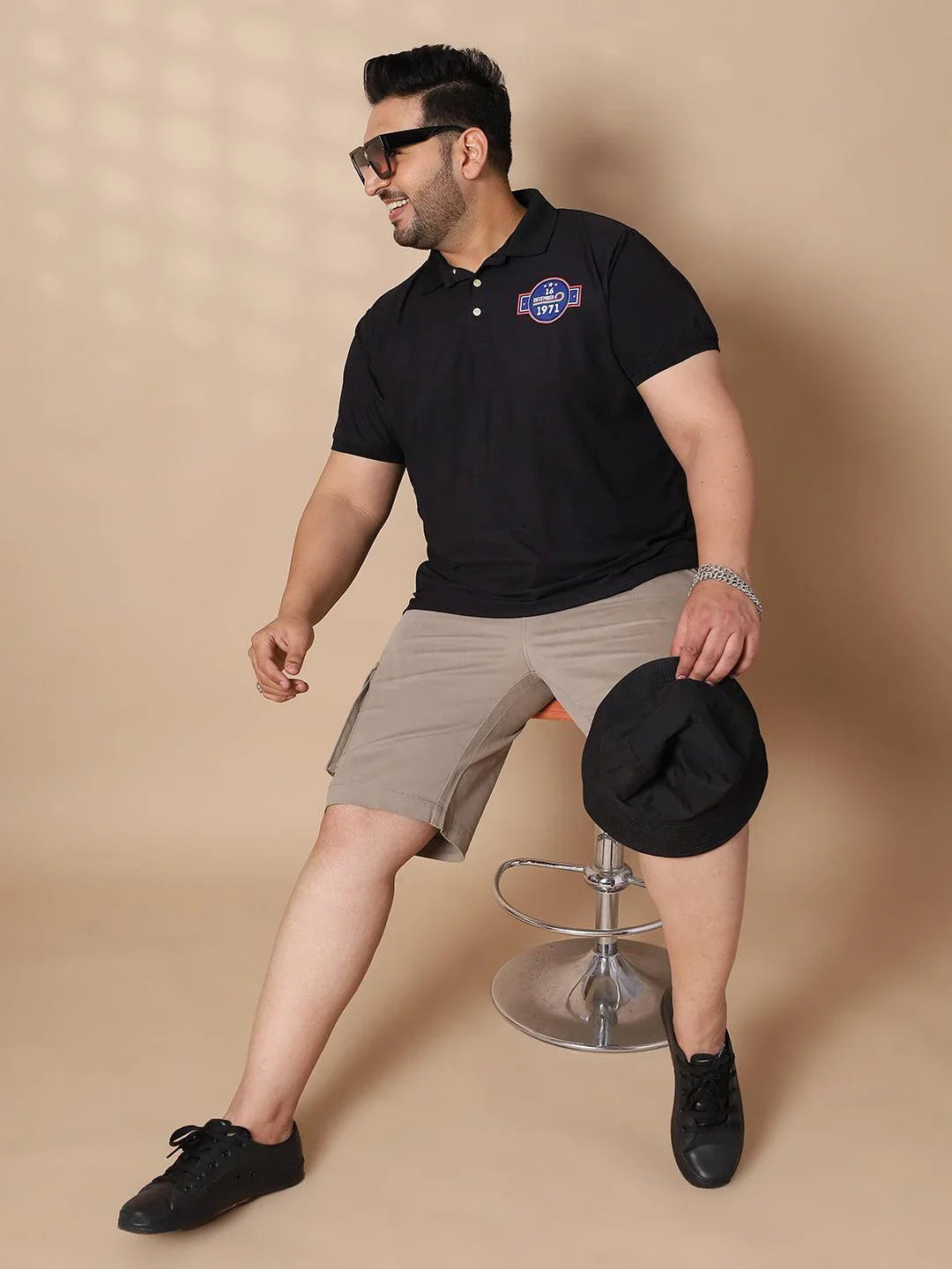 Men Plus Size Annora Printed Polo Tshirt - bigbanana