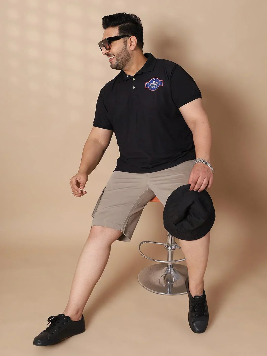 Men Plus Size Annora Printed Polo Tshirt - bigbanana