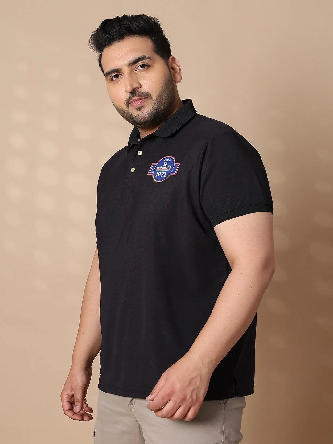 Men Plus Size Annora Printed Polo Tshirt - bigbanana
