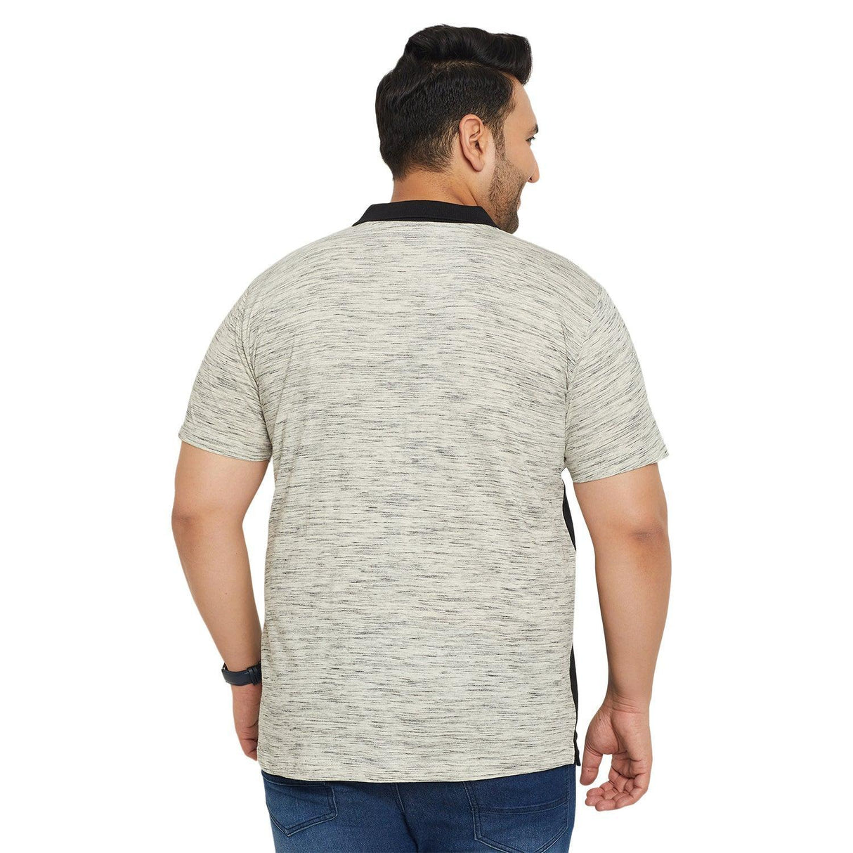 Men Plus Size Ascon Colorblock Polo Tshirt - bigbanana