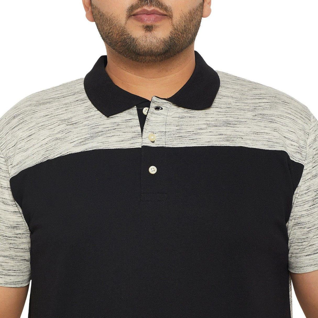 Men Plus Size Ascon Colorblock Polo Tshirt - bigbanana