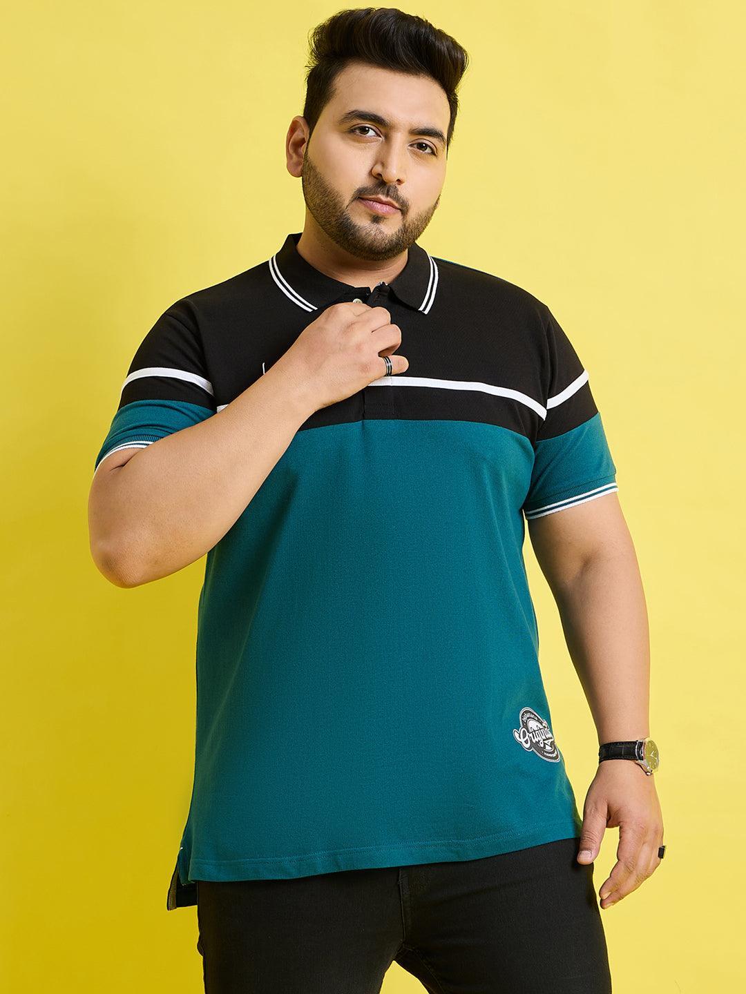 Men Plus Size Asgard Colorblock Polo Tshirt - bigbanana