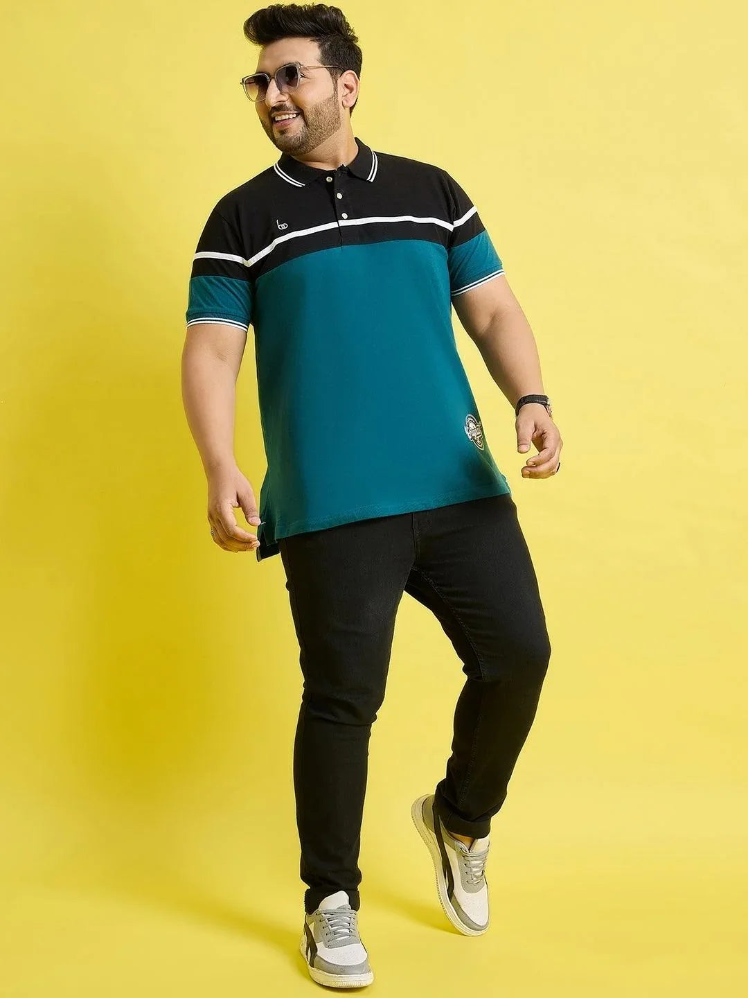 Men Plus Size Asgard Colorblock Polo Tshirt - bigbanana
