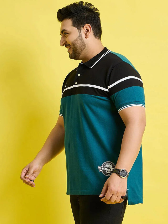 Men Plus Size Asgard Colorblock Polo Tshirt - bigbanana