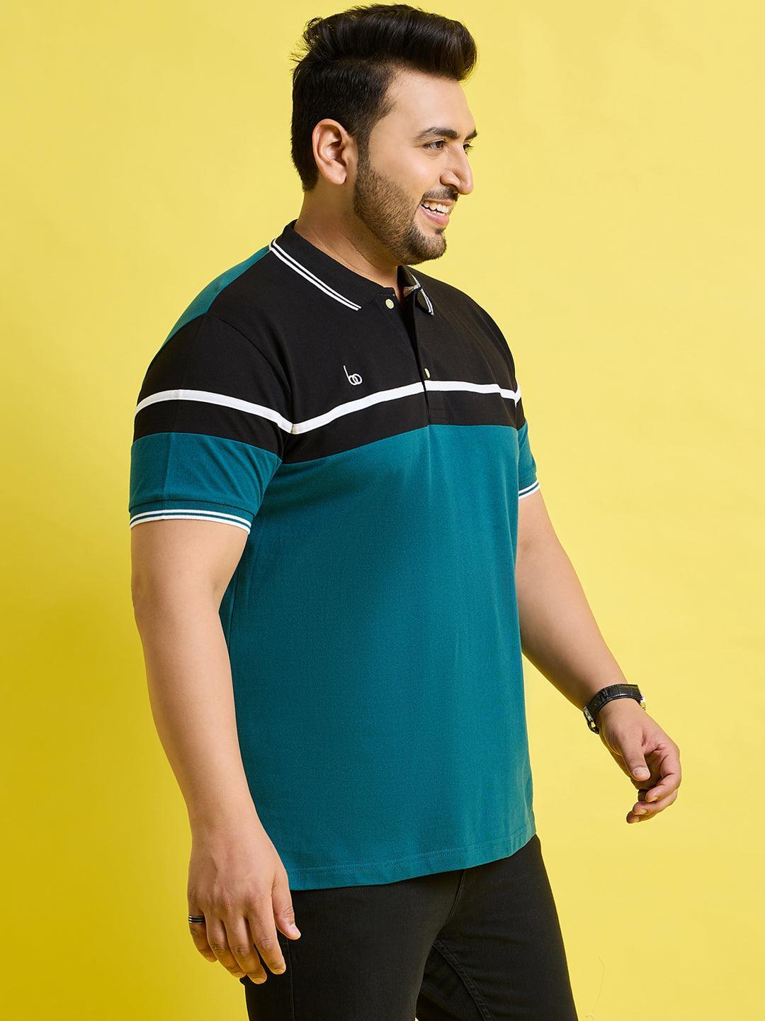 Men Plus Size Asgard Colorblock Polo Tshirt - bigbanana