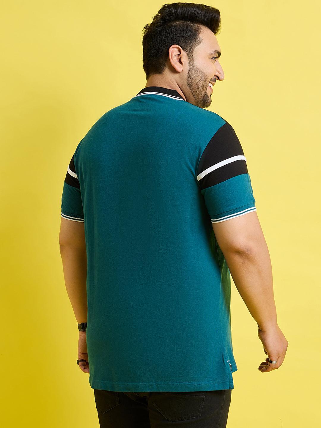 Men Plus Size Asgard Colorblock Polo Tshirt - bigbanana