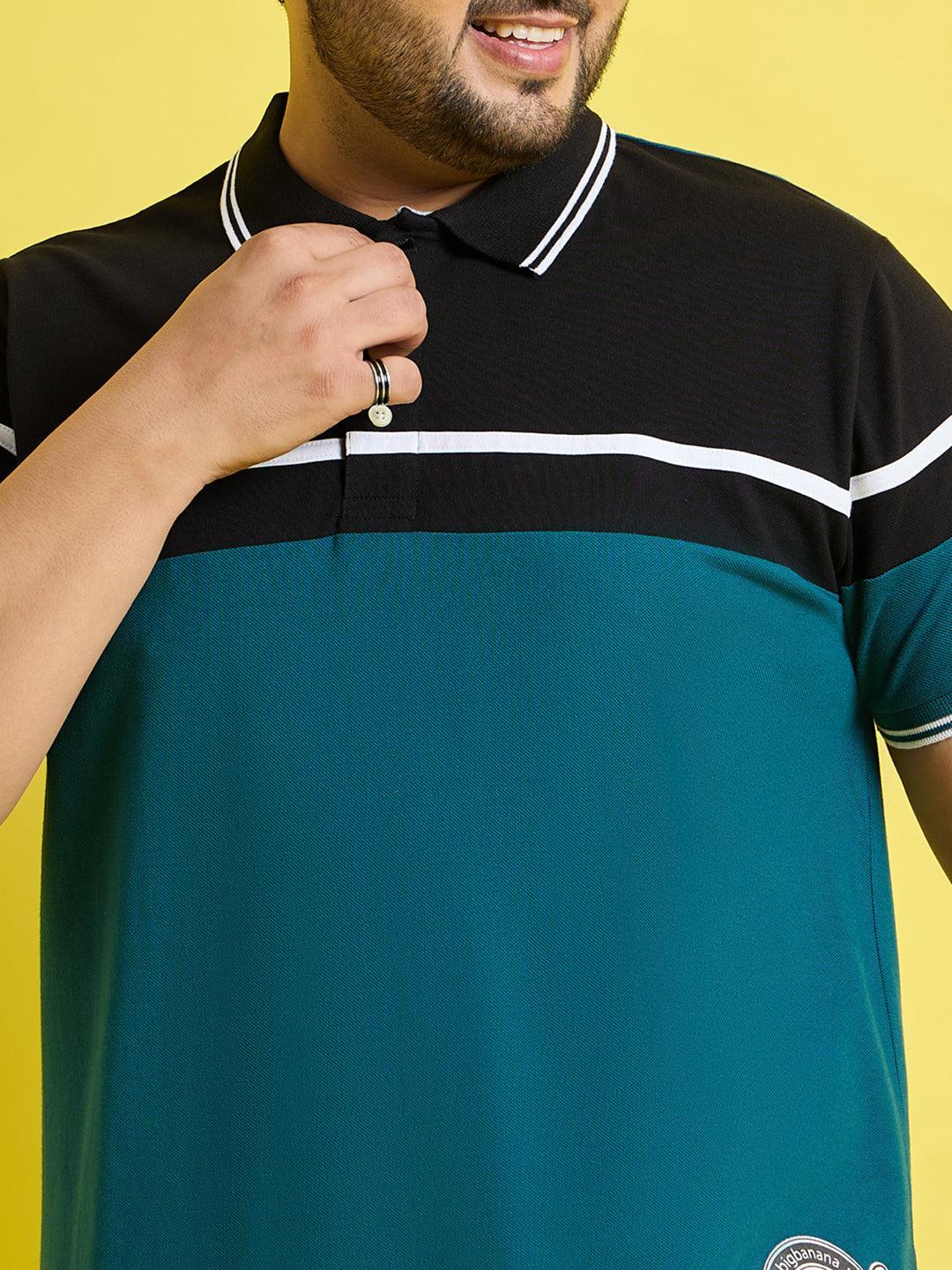 Men Plus Size Asgard Colorblock Polo Tshirt - bigbanana