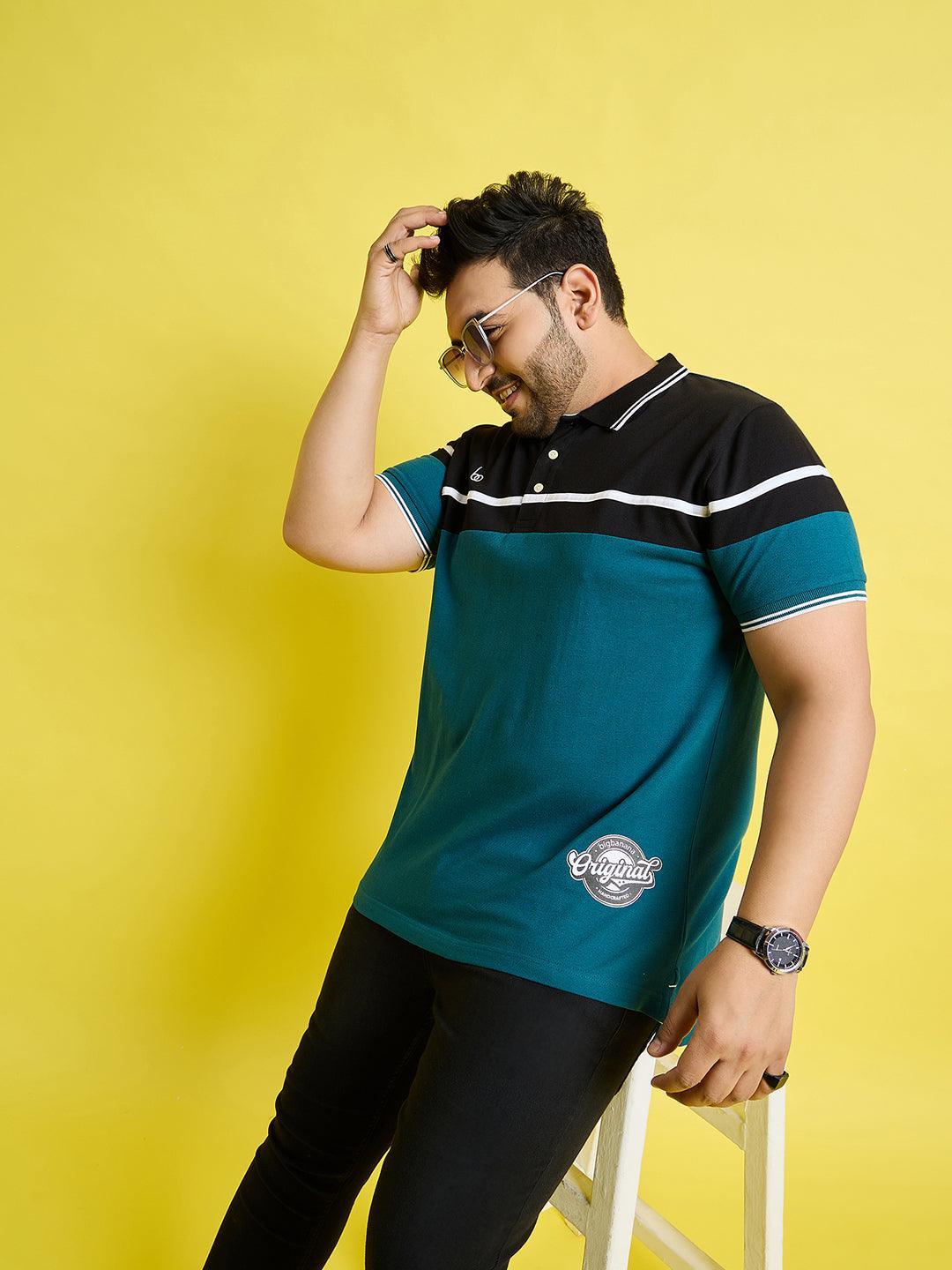 Men Plus Size Asgard Colorblock Polo Tshirt - bigbanana