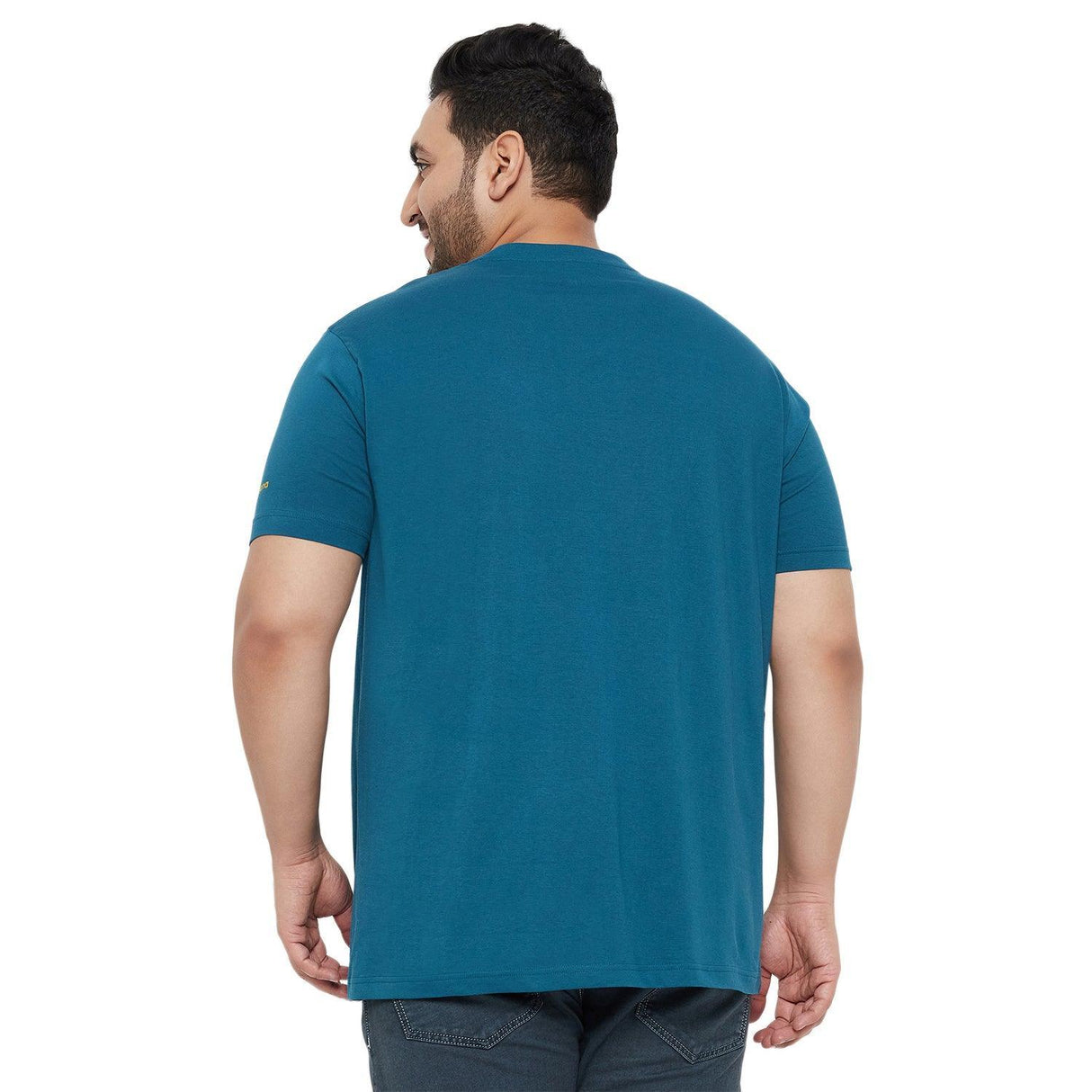 Men Plus Size Aura Solid V-Neck Tshirt - bigbanana
