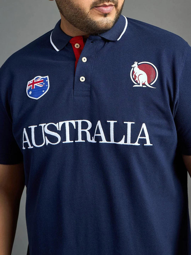 Men Plus Size Australia Printed Polo Tshirt - bigbanana