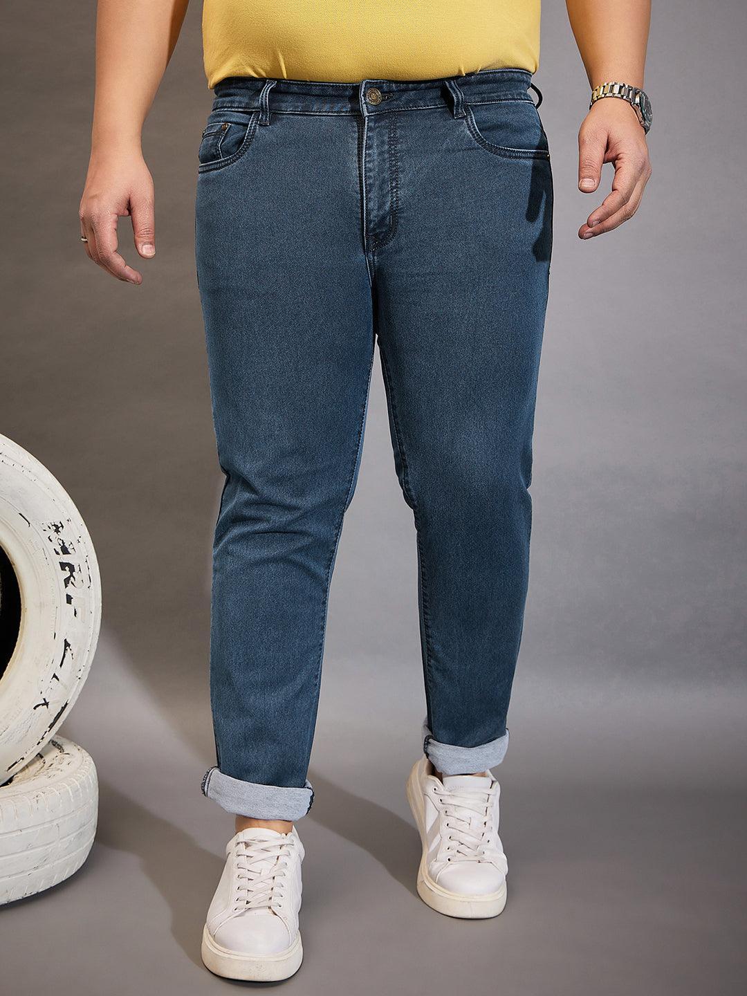 Men Plus Size Autono Solid Jeans - bigbanana