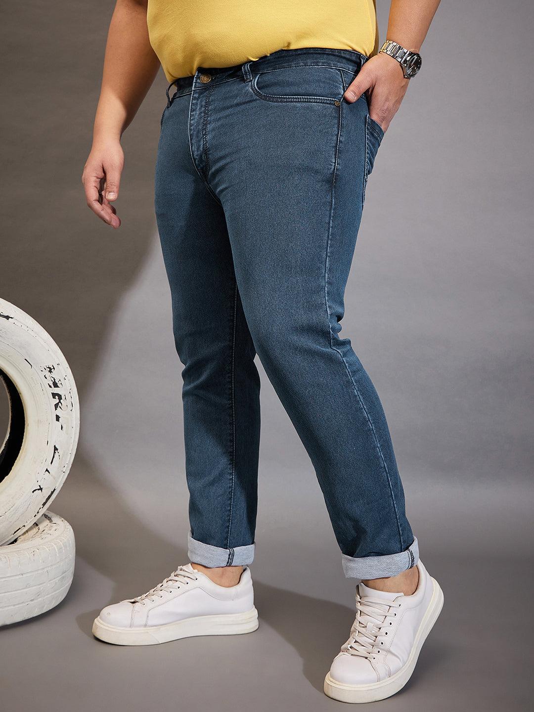 Men Plus Size Autono Solid Jeans - bigbanana