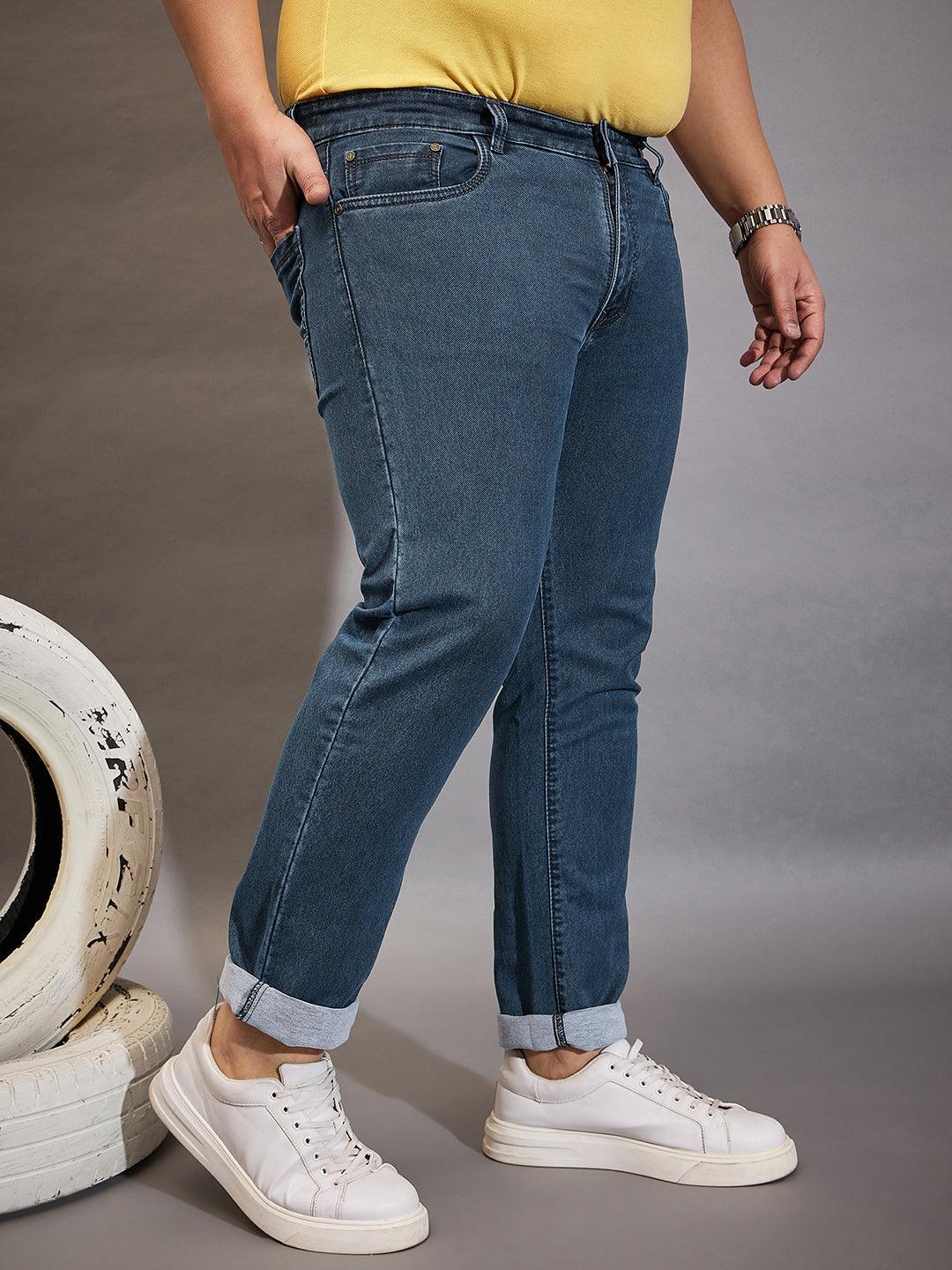 Men Plus Size Autono Solid Jeans - bigbanana