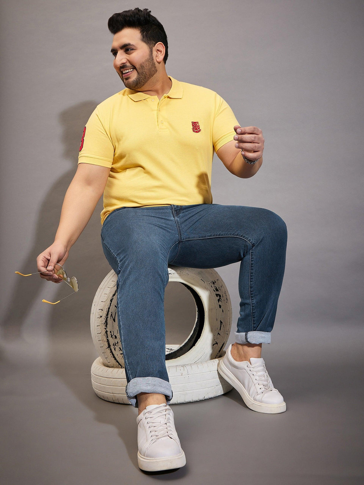 Men Plus Size Autono Solid Jeans - bigbanana