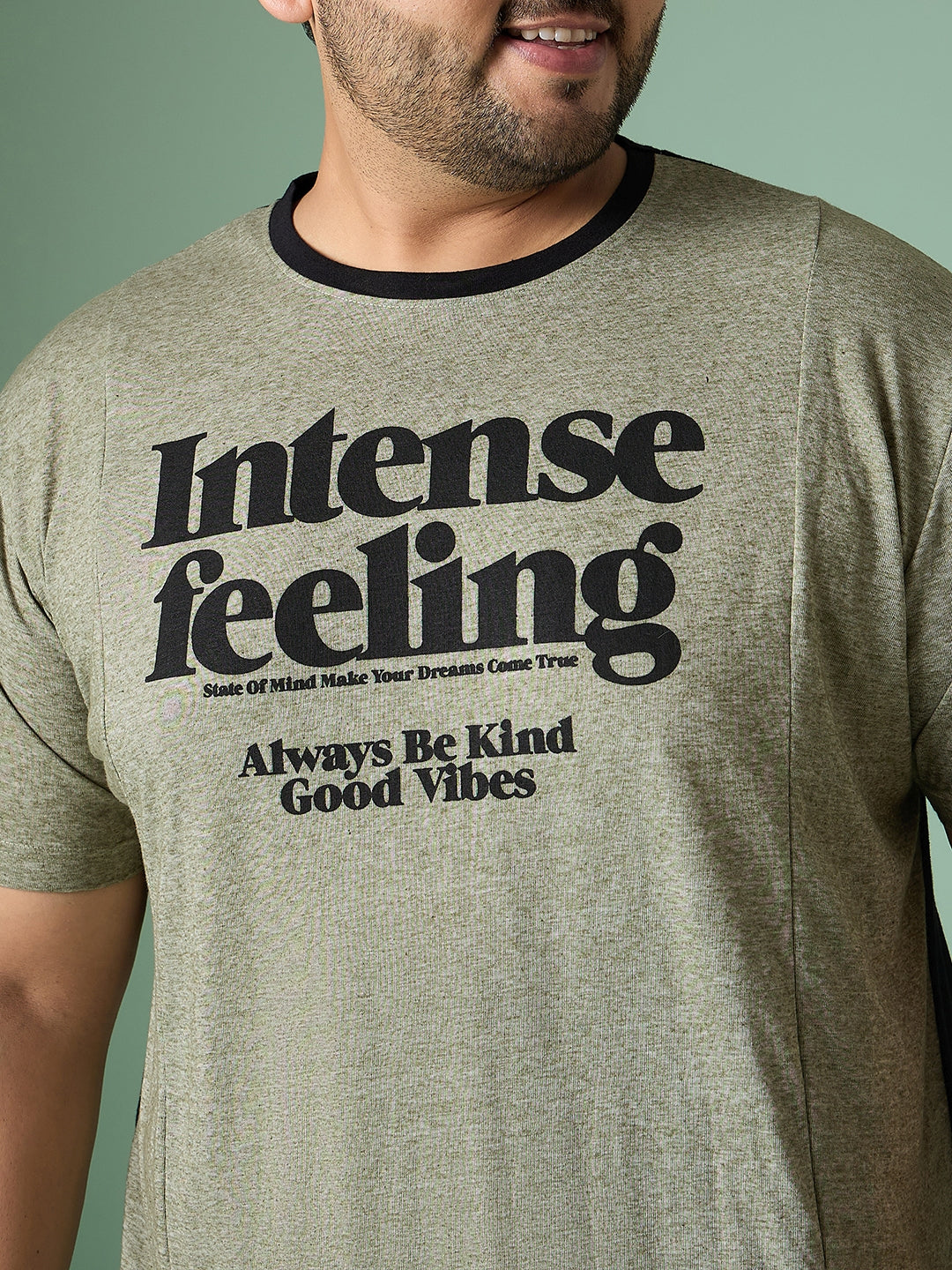 Men Plus Size Azine Multicolor Roun Neck Tshirt - bigbanana