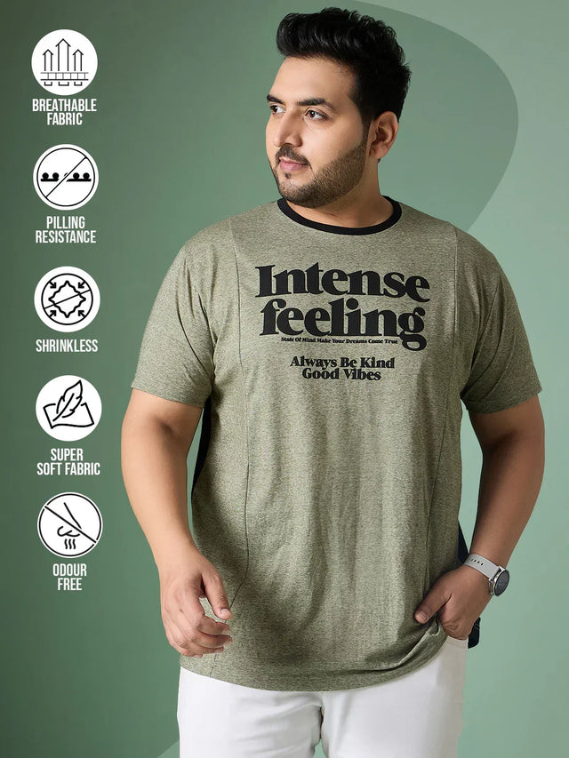 Men Plus Size Azine Multicolor Roun Neck Tshirt