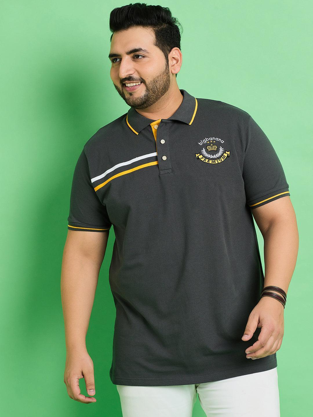 Men Plus Size Baden Solid Polo Tshirt - bigbanana