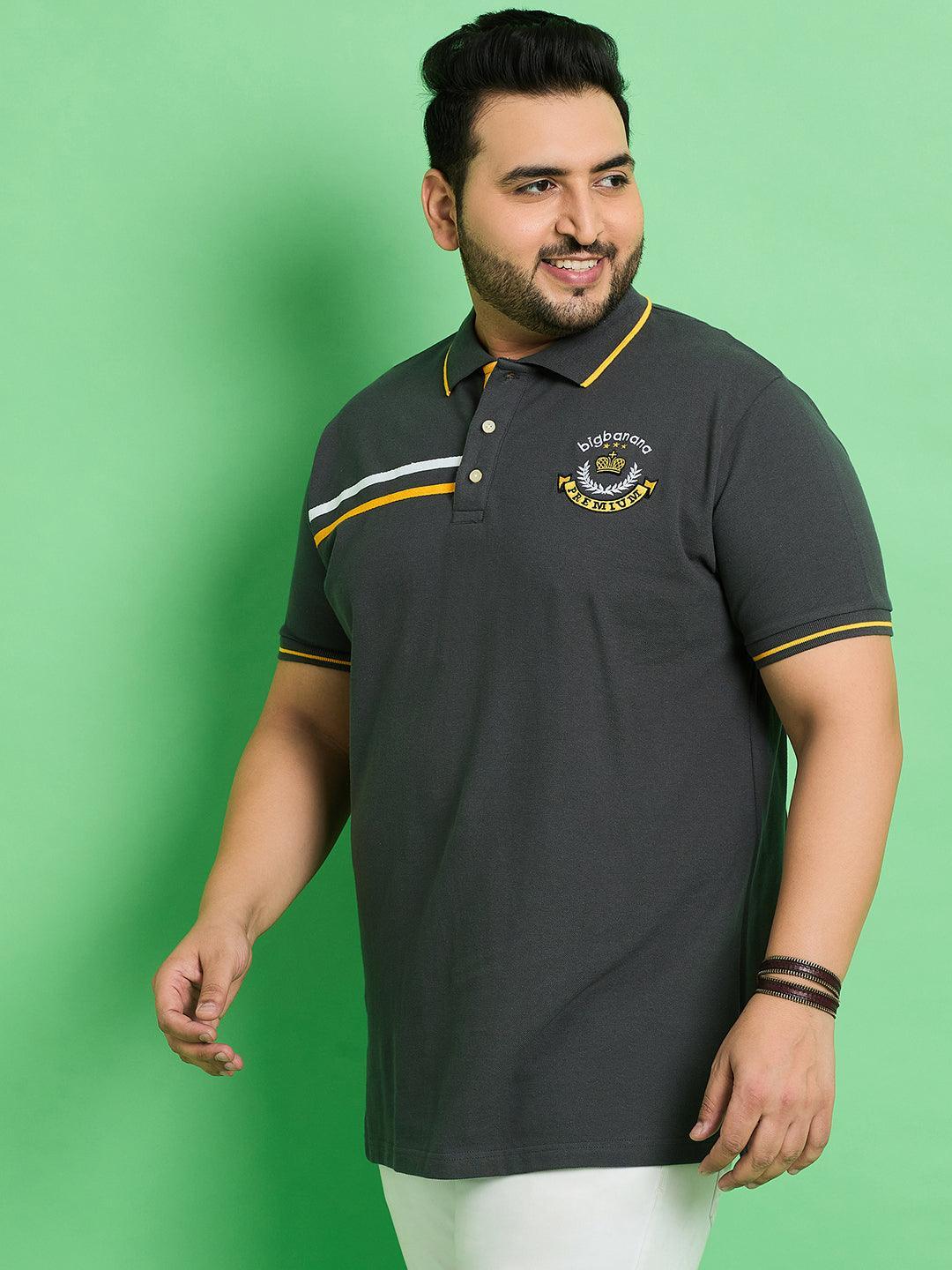 Men Plus Size Baden Solid Polo Tshirt - bigbanana