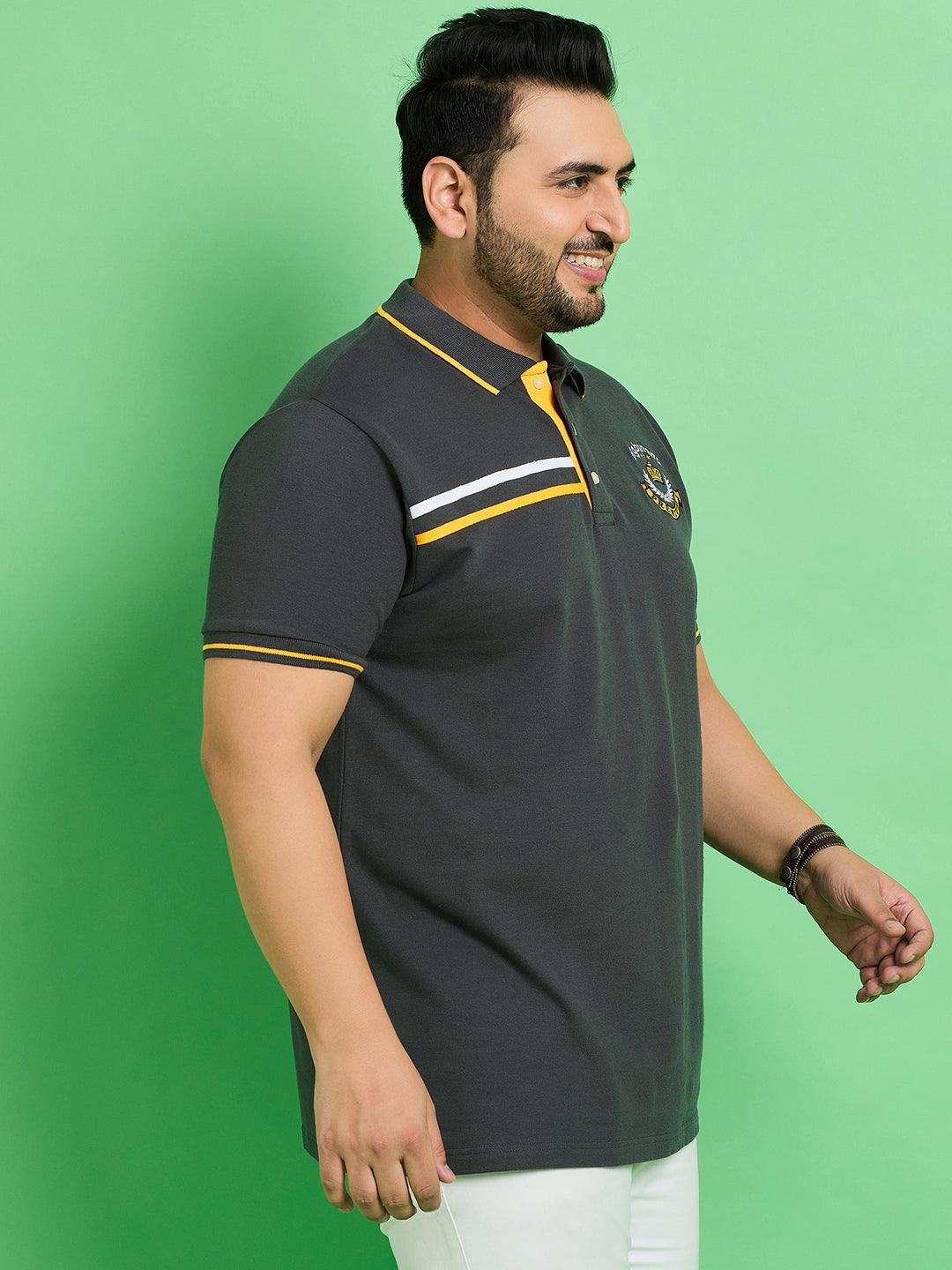 Men Plus Size Baden Solid Polo Tshirt - bigbanana