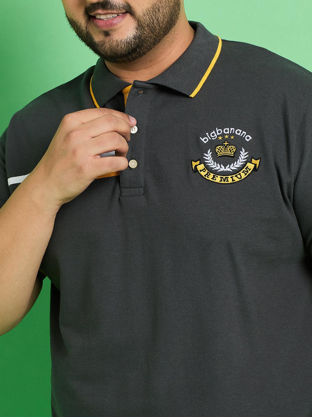Men Plus Size Baden Solid Polo Tshirt - bigbanana