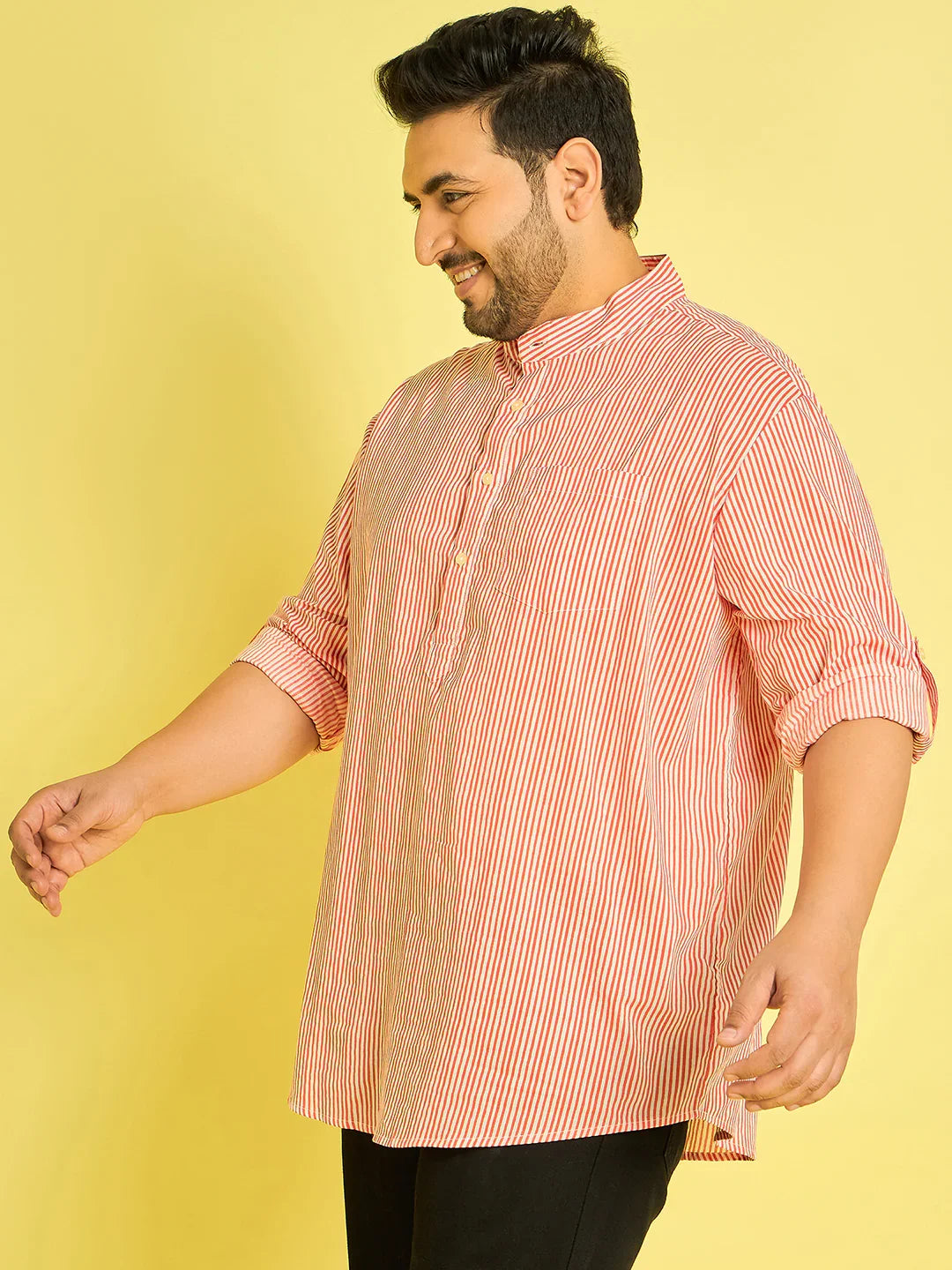 Men Plus Size Jack Striped Kurta - bigbanana