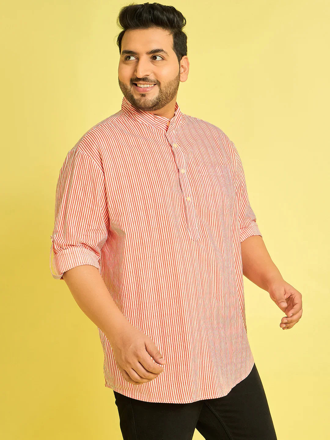 Men Plus Size Jack Striped Kurta - bigbanana