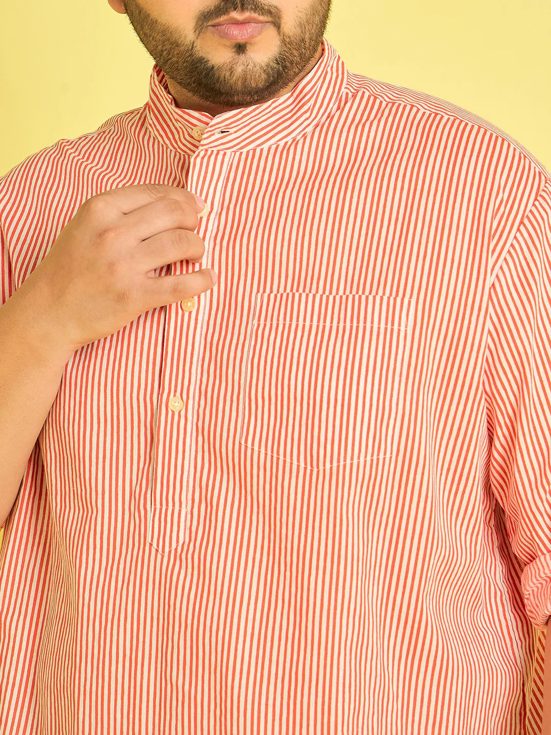 Men Plus Size Jack Striped Kurta - bigbanana