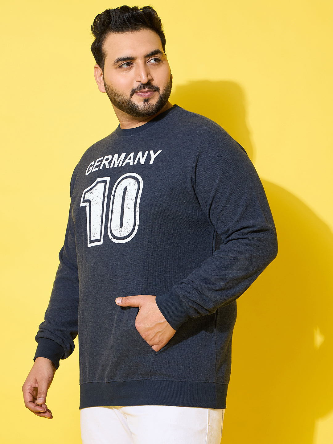 Men Plus Size Bavara Printed Sweatshirt