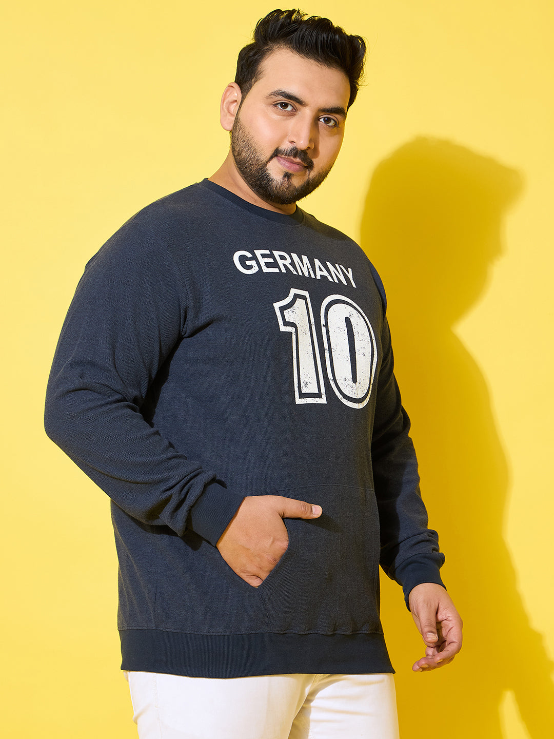 Men Plus Size Bavara Printed Sweatshirt