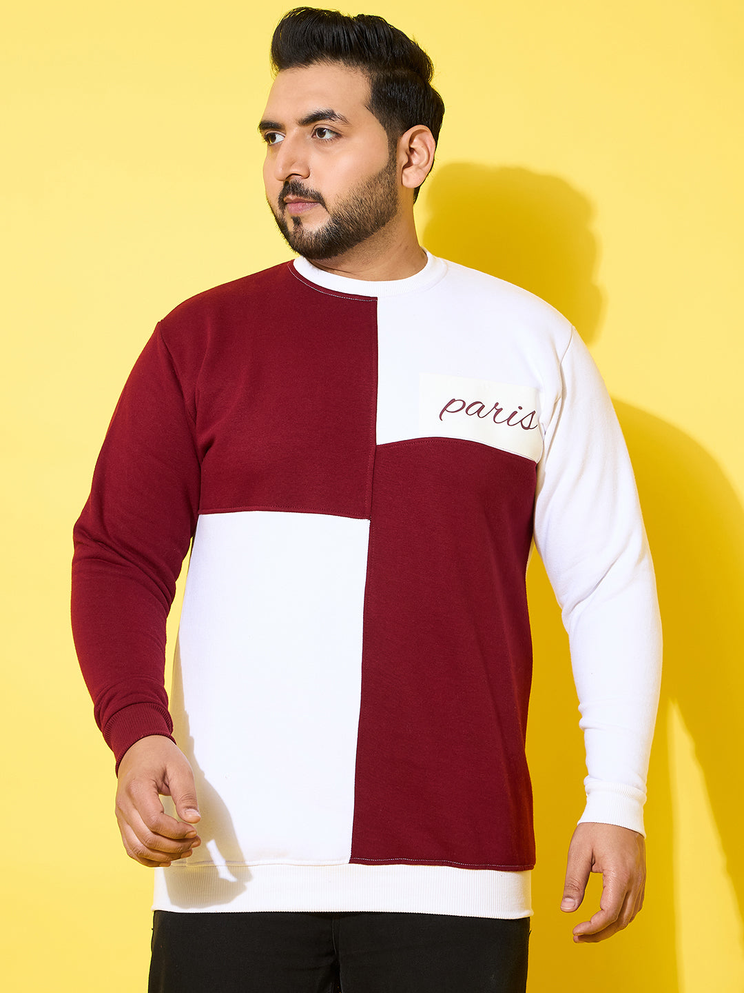 Men Plus Size Belle Colorblock Sweatshirt