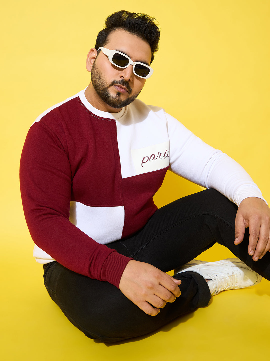 Men Plus Size Belle Colorblock Sweatshirt