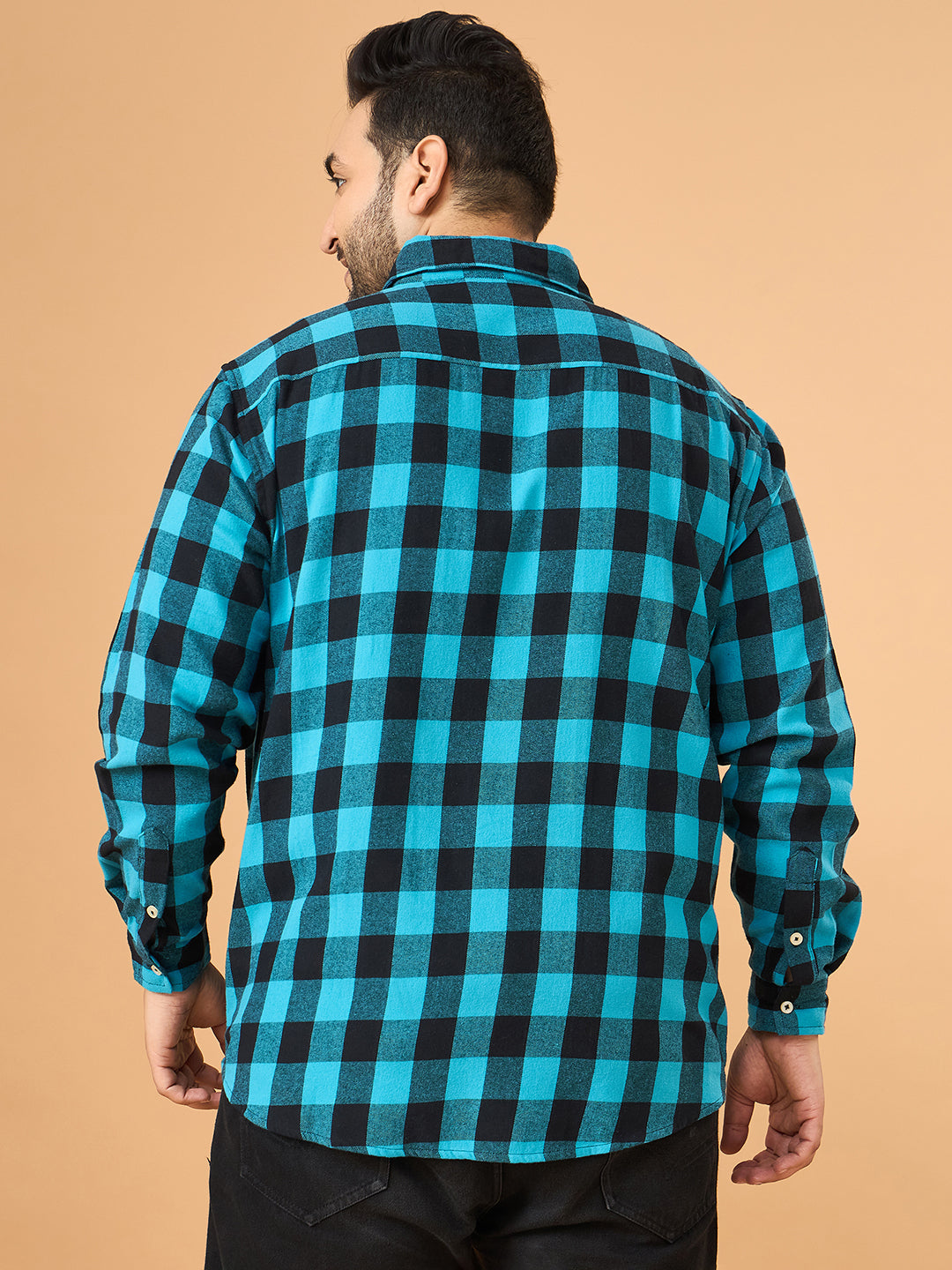 Men Plus Size Beryl Multicolor Checkered Casual Shirt