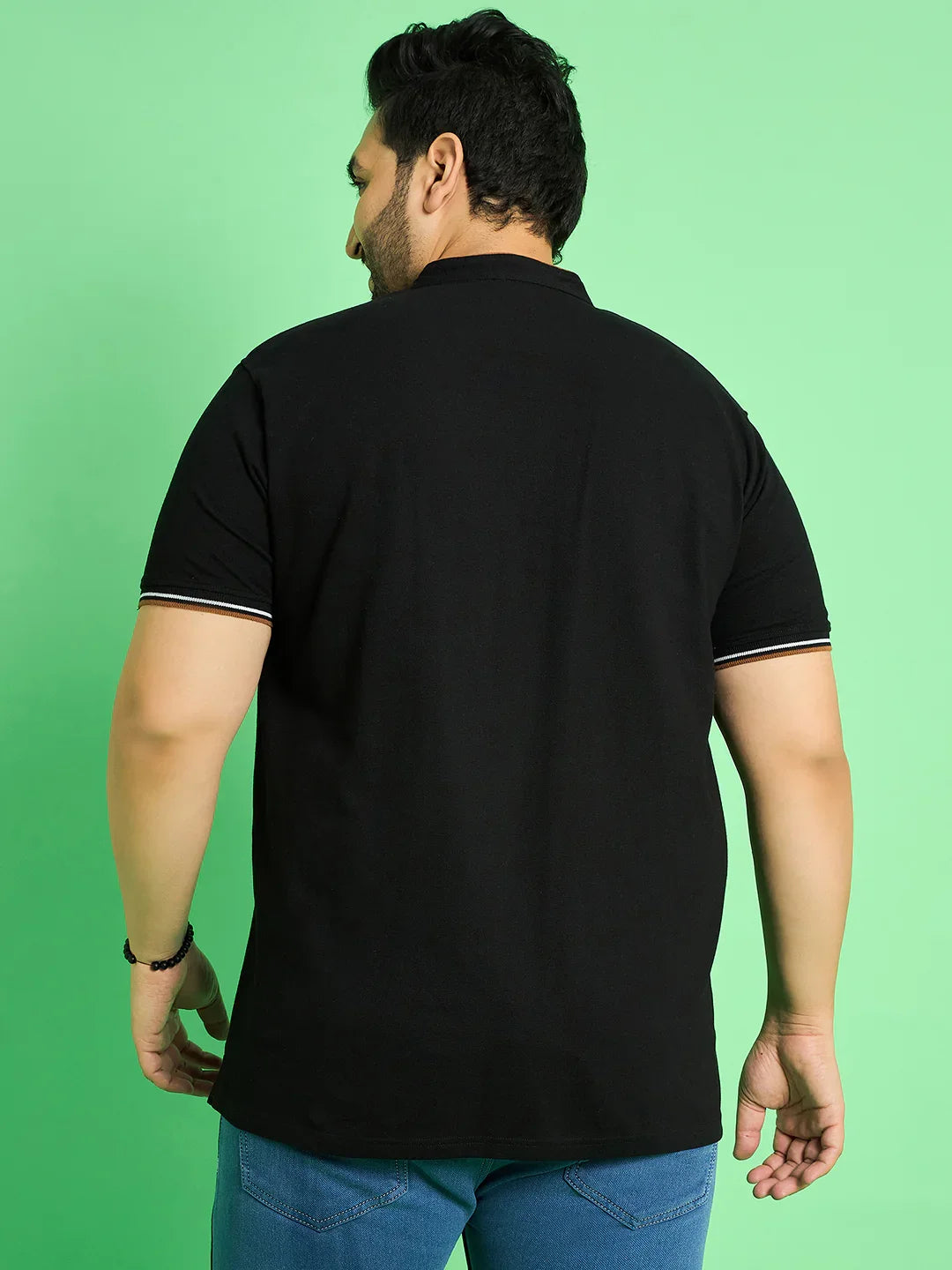 Men Plus Size Mave Solid Henley Tshirt - bigbanana