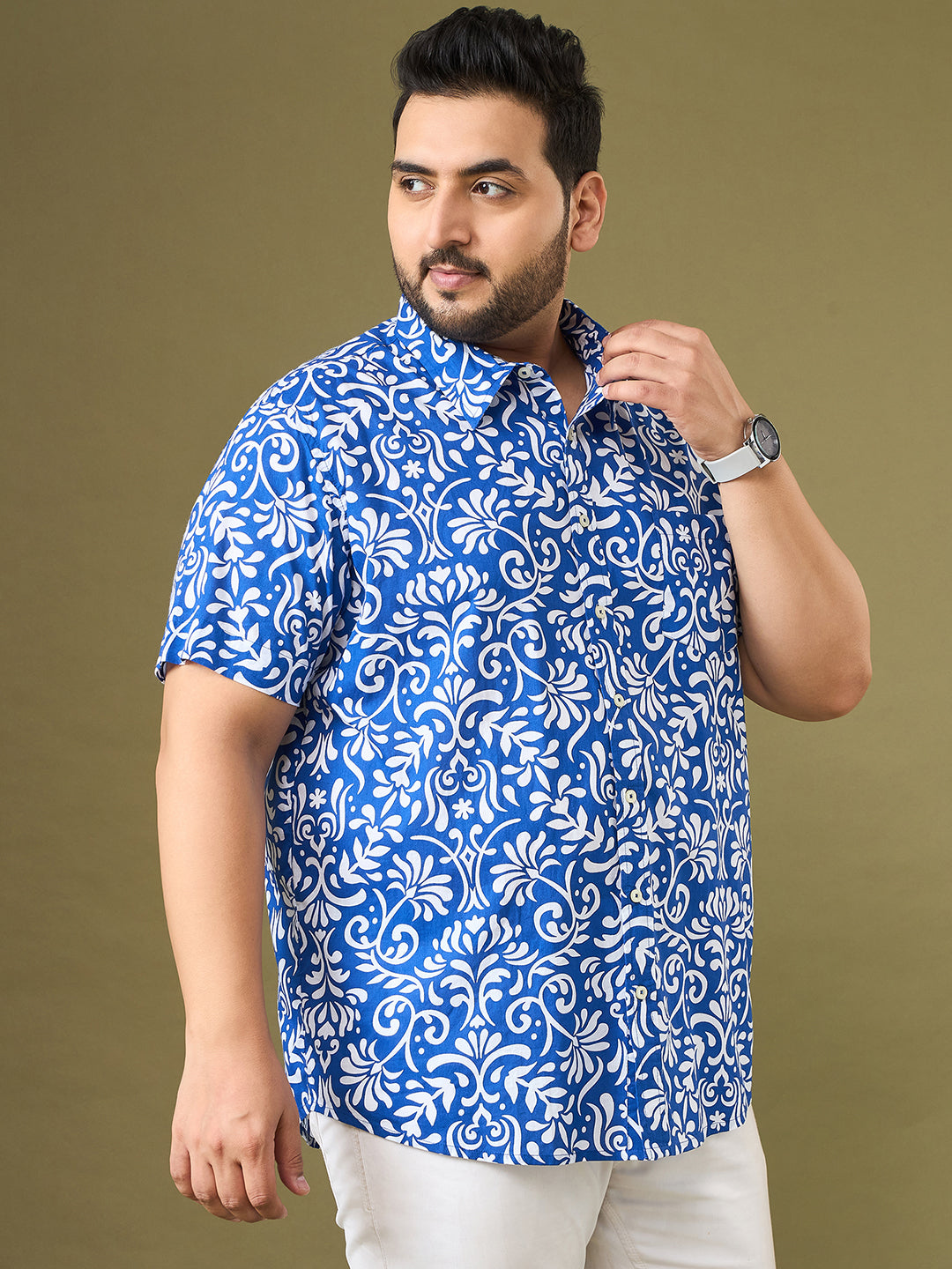 Men Plus Size Blanca Printed Shirt