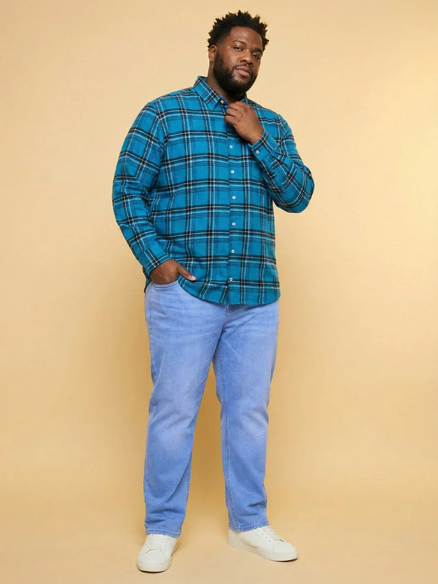 Men Plus Size Blumm Multicolor Checkered Casual Shirt