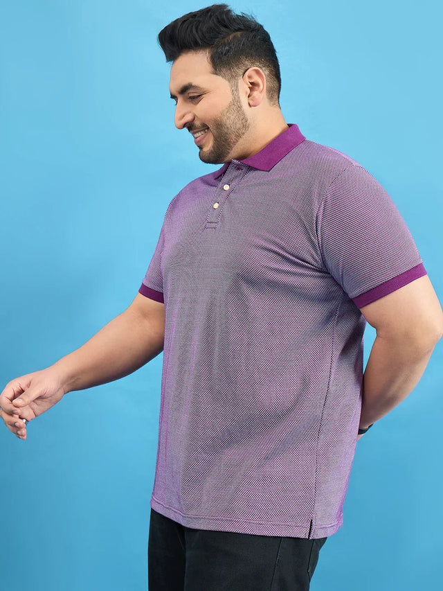 Men Plus Size Boden Purple Solid Polo Tshirt - bigbanana