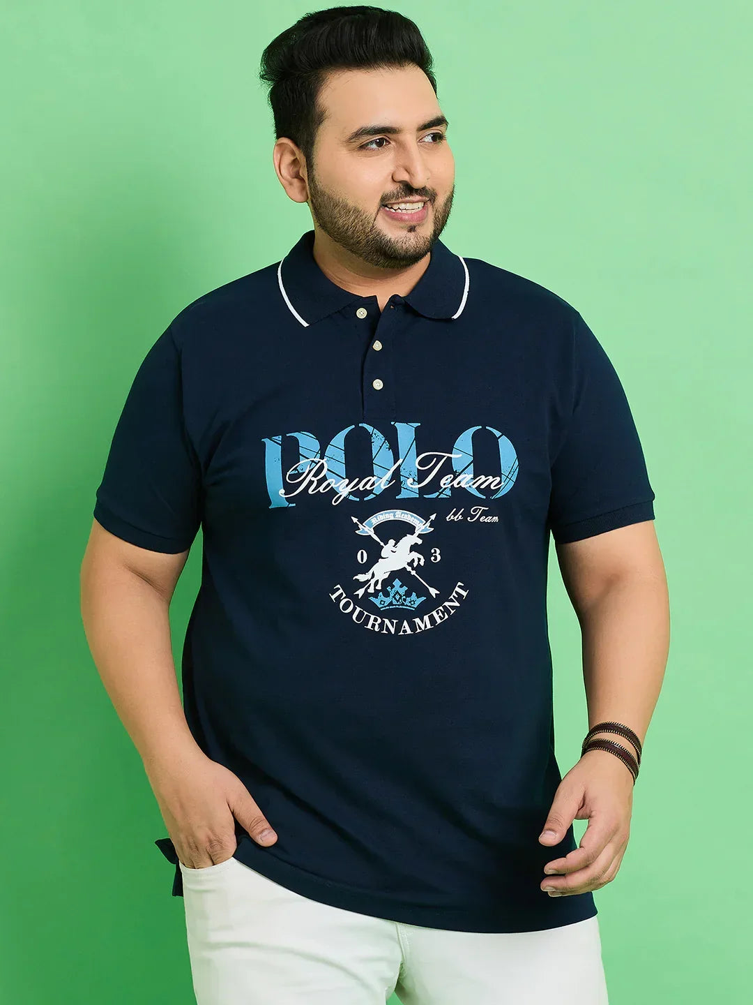 Men Plus Size Bozhou Printed Polo Tshirt - bigbanana