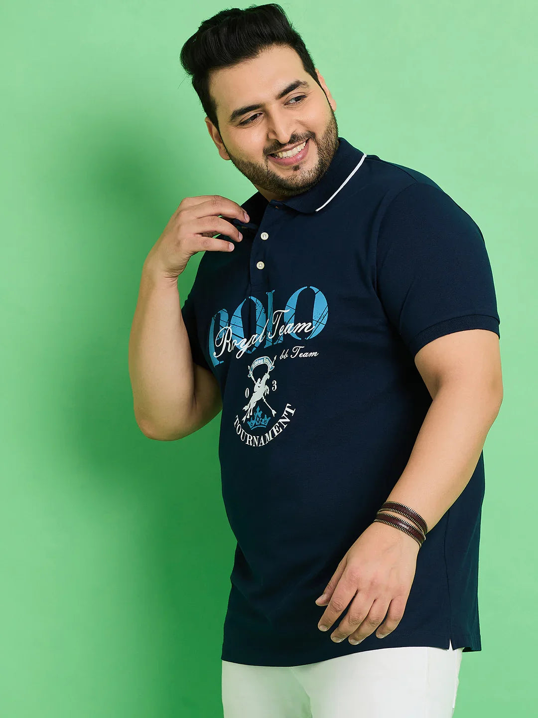 Men Plus Size Bozhou Printed Polo Tshirt - bigbanana