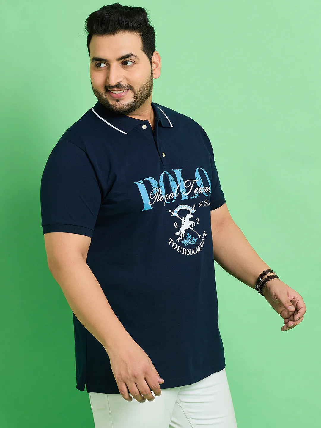 Men Plus Size Bozhou Printed Polo Tshirt - bigbanana