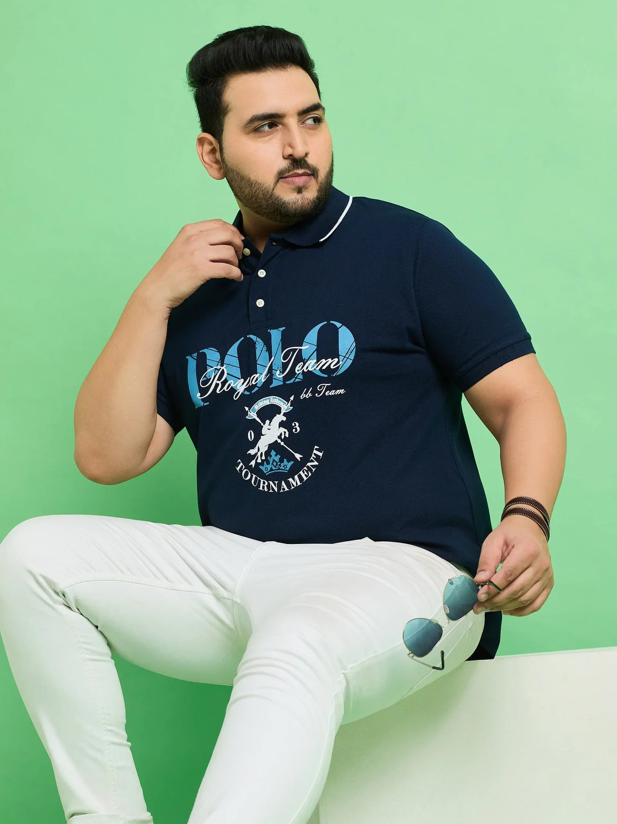 Men Plus Size Bozhou Printed Polo Tshirt - bigbanana