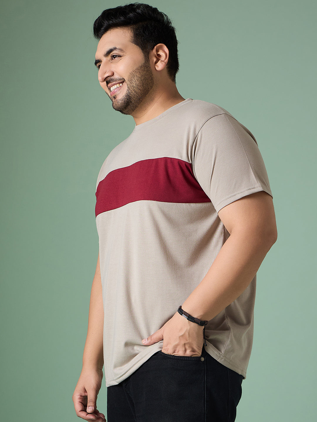 Men Plus Size Bravix Multicolor Round Neck Tshirt - bigbanana