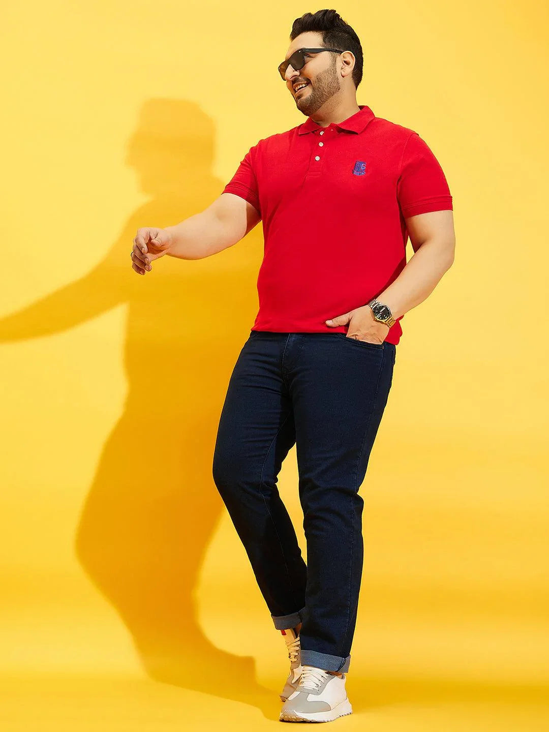 Men Plus Size Bromate Tinted Washed Jeans - bigbanana