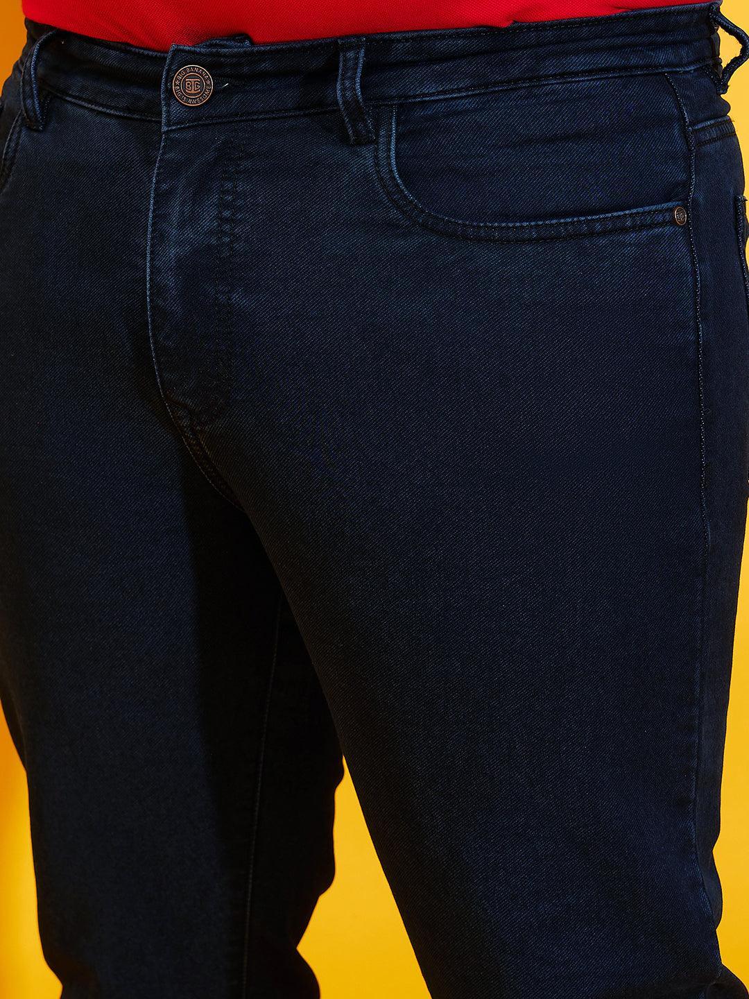 Men Plus Size Bromate Tinted Washed Jeans - bigbanana