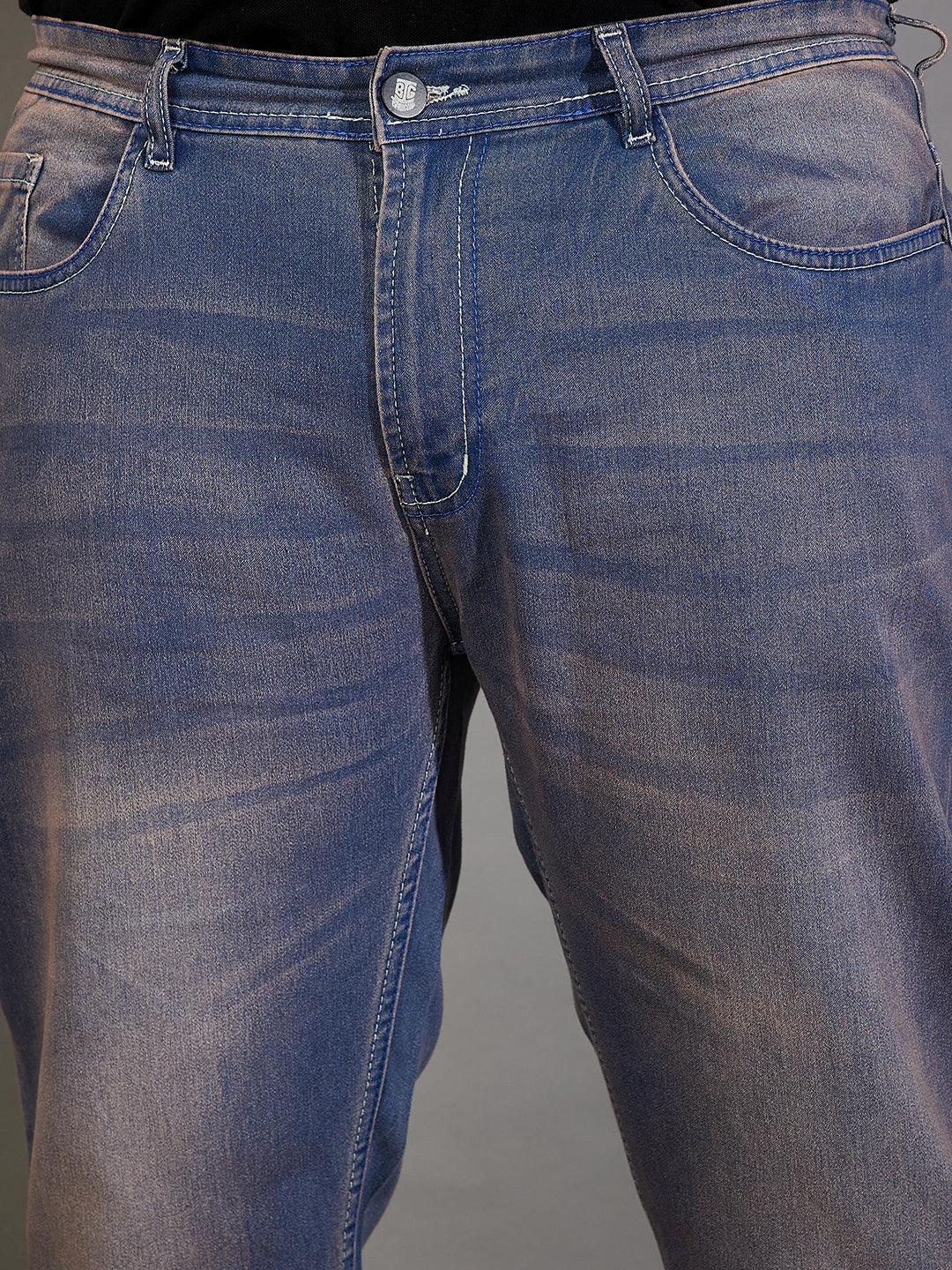 Men Plus Size Brunon Washed Jeans - bigbanana