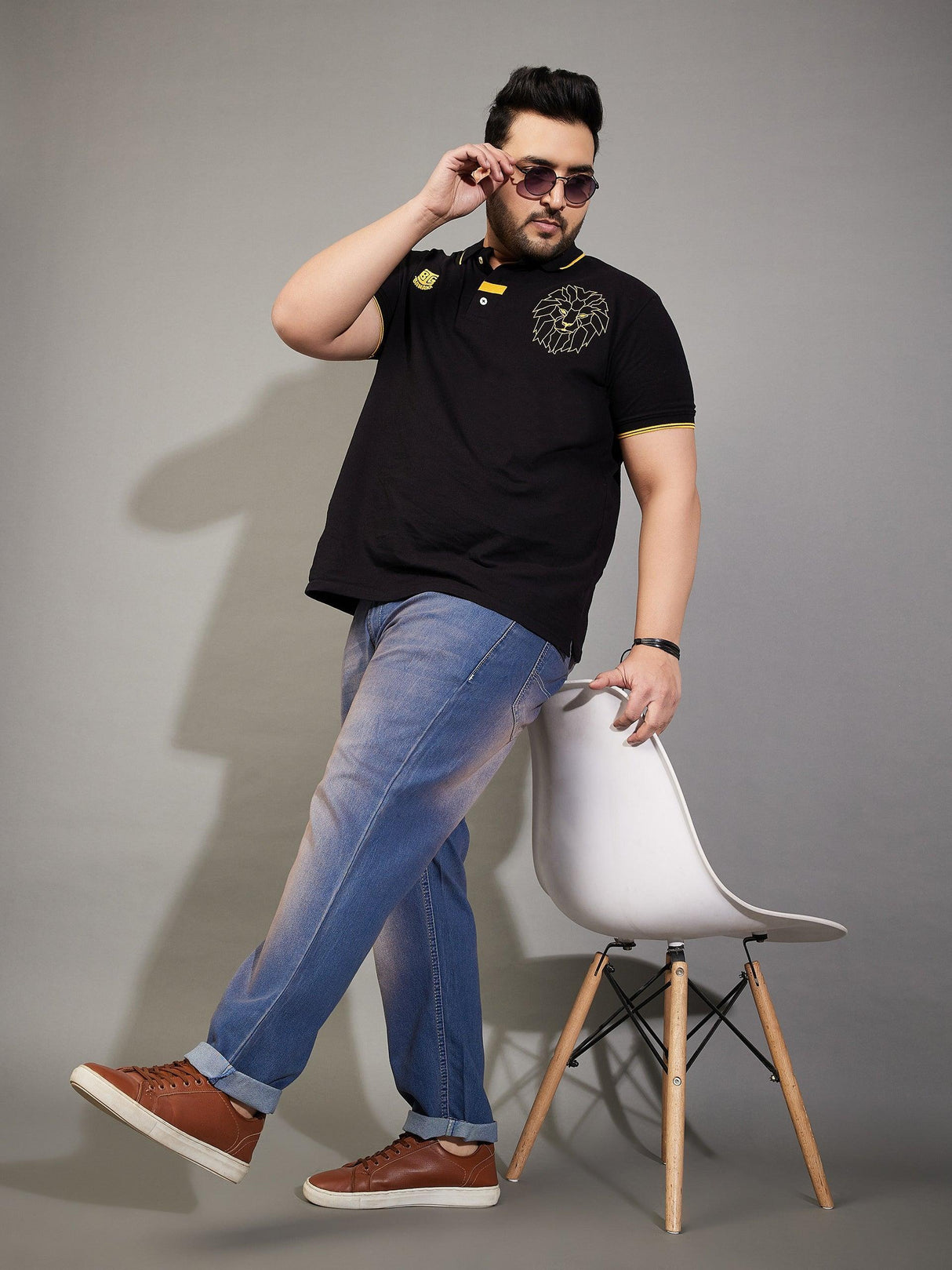 Men Plus Size Brunon Washed Jeans - bigbanana