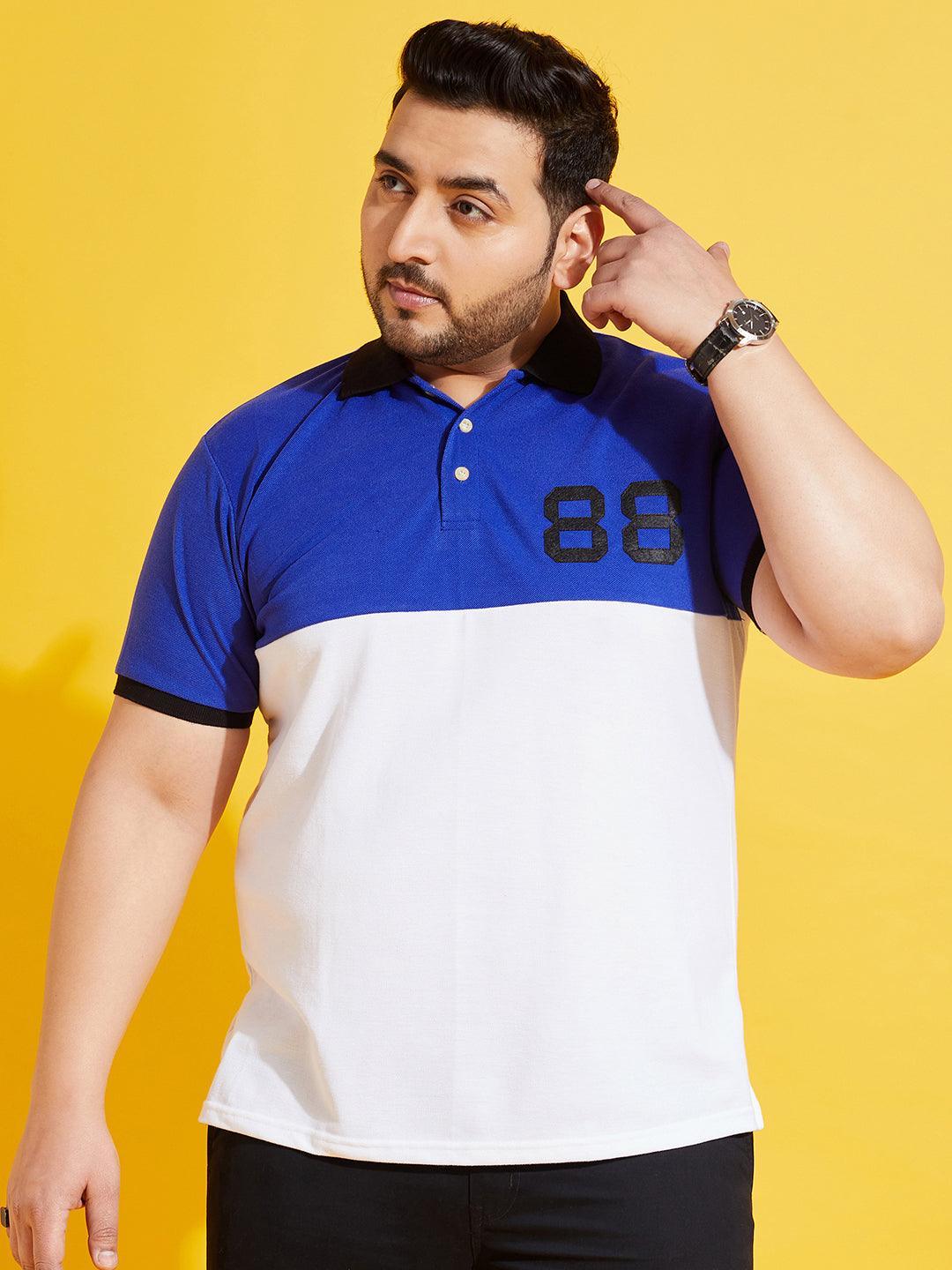 Men Plus Size Colman-10 Colorblock Polo Tshirt - bigbanana