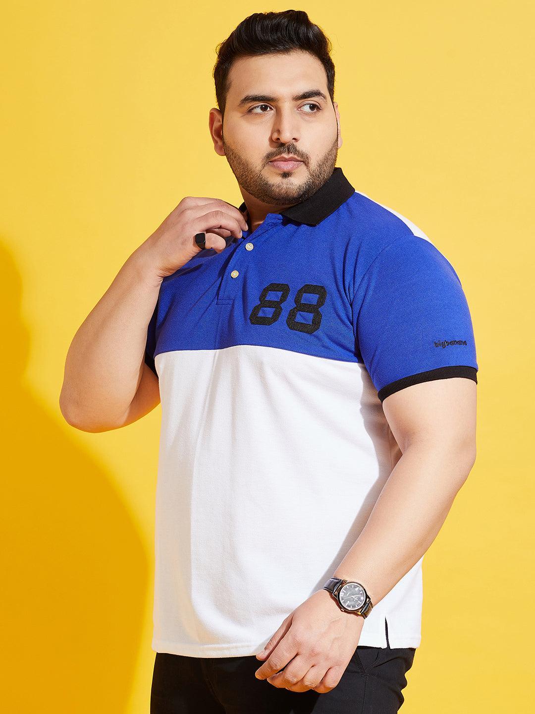 Men Plus Size Colman-10 Colorblock Polo Tshirt - bigbanana