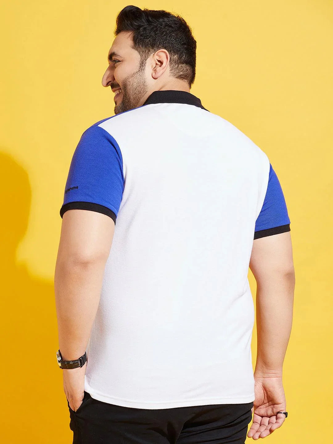 Men Plus Size Colman-10 Colorblock Polo Tshirt - bigbanana