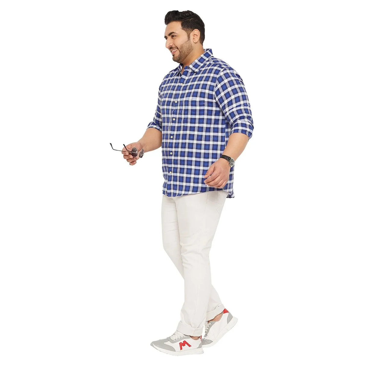 Men Plus Size Cacion Check Shirt - bigbanana
